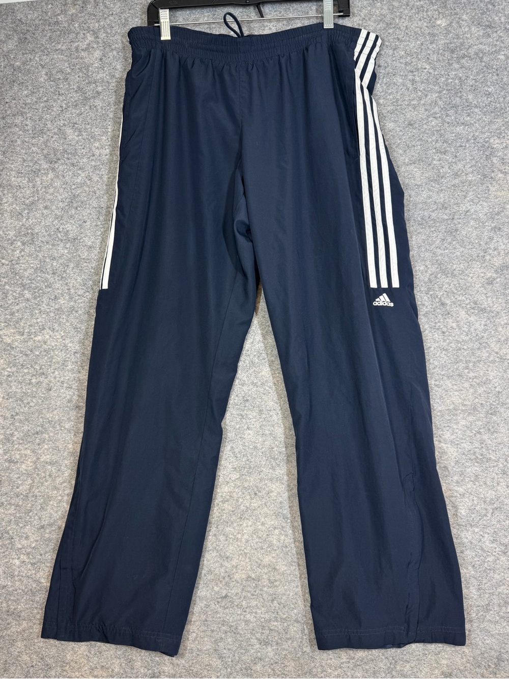 Adidas Y2K 2000s Navy Blue 3 Stripe Track Pants Size Large Windbreaker Gorpcore
